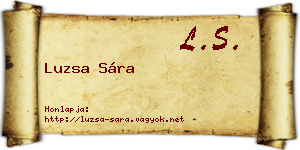 Luzsa Sára névjegykártya